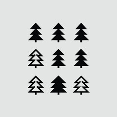 Fototapeta premium Tree silhouette and Tropical leaves vector isolated on white background.