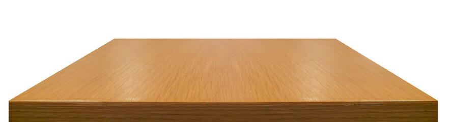 Empty beautiful wood table on white background