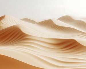 Sandy dunes landscape in desert with hazy sky for background