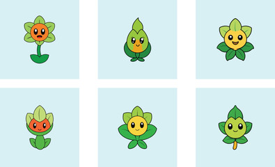 Obraz premium Cute lardizabalaceae cartoon vector