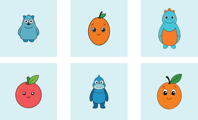 Cute langsat cartoon vector