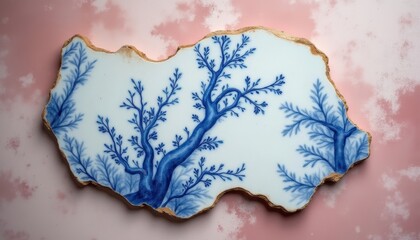Blue and white porcelain charm, branches and artistic conception
