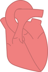 シンプルで優しい色使いの心臓イラスト