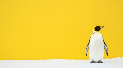 Obraz premium Space Arctic Penguin Moment Yellow Pastel Right Black