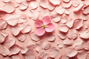 Obraz premium Pink Flower Surrounded by Delicate Petals on Soft Background for Floral and Nature Themes