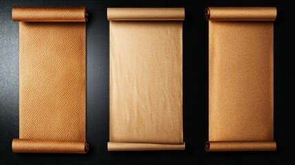 Fototapeta premium Medieval Parchment Scrolls Antique Paper Texture Background