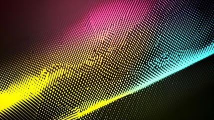 Abstract image of a multicolored flowing dotted wave pattern