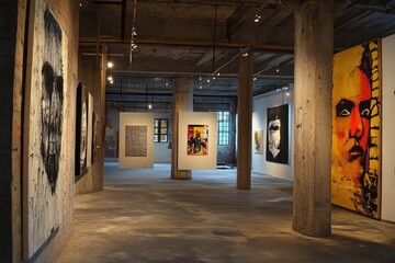 Fototapeta premium Abandoned factory transformed into an art gallery