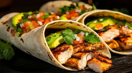 Delicious Grilled Chicken Tacos with Avocado   Pico de Gallo