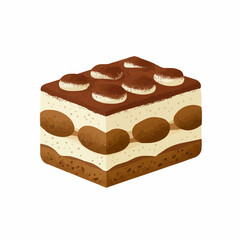 A delicious slice of layered dessert featuring creamy textures and rich chocolate
