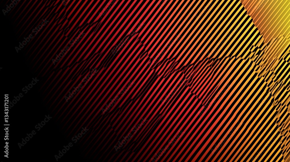 Aufkleber diagonal striped pattern with a gradient of black to yellow and red