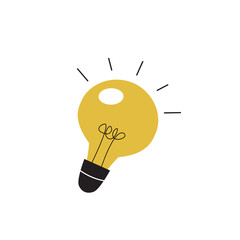 Cute Cartoon Lightbulb Idea Illustration