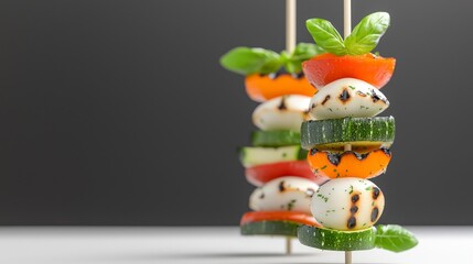 Obraz premium Grilled Vegetable Skewers Delicious Summer Food Photography