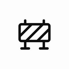 road barrier warning icon vector sign