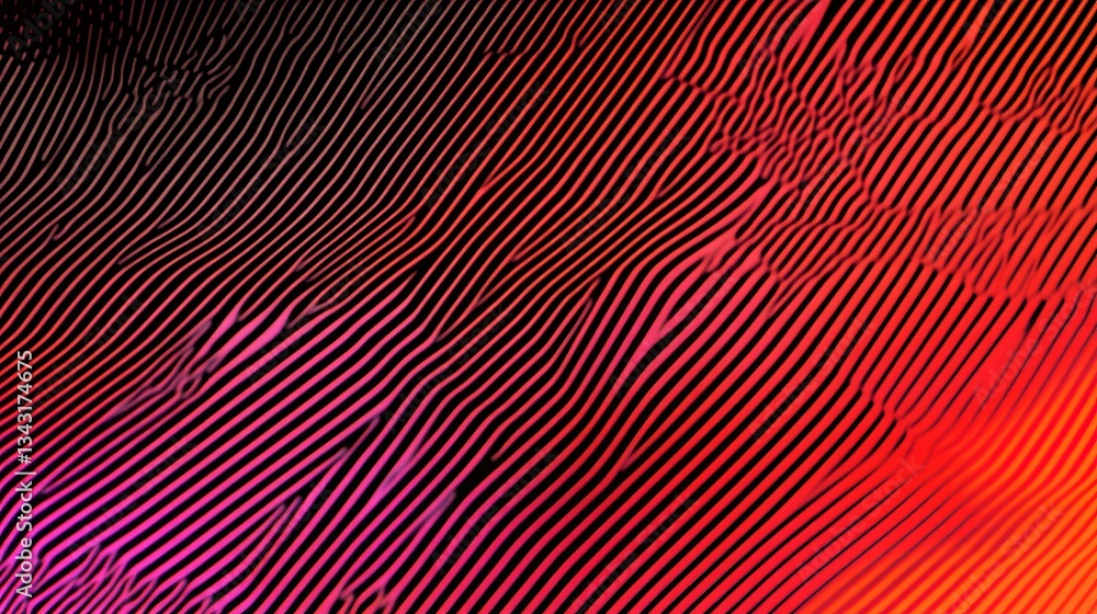 Poster wavy parallel lines of varying colors creating an abstract design