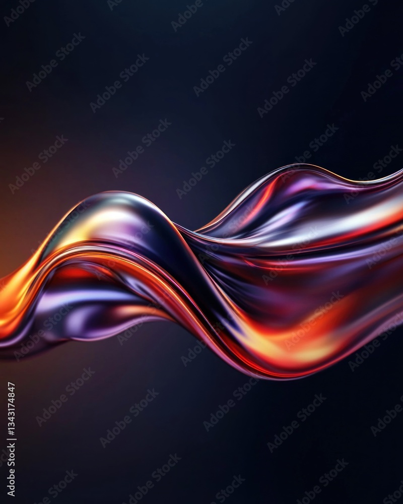 Poster dynamic colorful wave flow abstract art digital design vibrant environment close-up view fluidity co