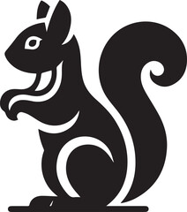 Radiant Squirrel Silhouette Black Vector ArtExpressive Black Squirrel Vector Illustration
