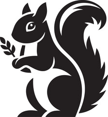 Radiant Squirrel Silhouette Black Vector ArtExpressive Black Squirrel Vector Illustration
