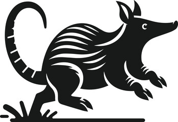 Aardvark bounding forward excitedly animal silhouette vector