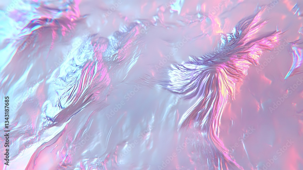 Poster abstract surface with shimmering iridescent colors and flowing textures