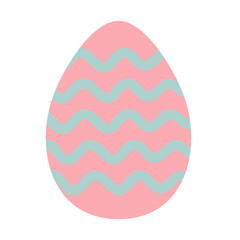Easter egg with cute pattern isolated on white background.