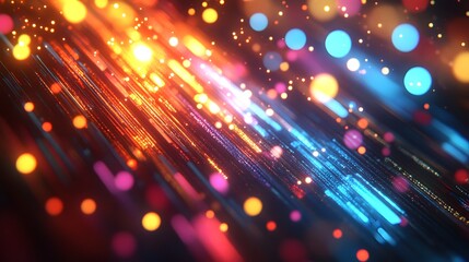 Obraz premium An abstract illustration of light particles and diagonal lines