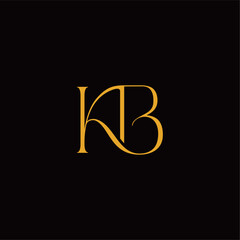 Initial letter KB luxury elegant, Abstract initial letter K and B logo, usable for branding and business logos, Flat Logo Design Template, vector illustration