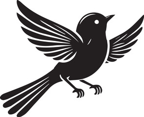Obraz premium A silhouette flying bird black and white logo vector clip art 
