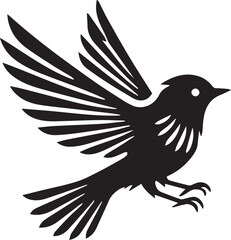 A silhouette flying bird black and white logo vector clip art
