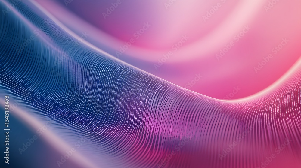 Poster abstract depiction of wavy lines with colorful gradient blends