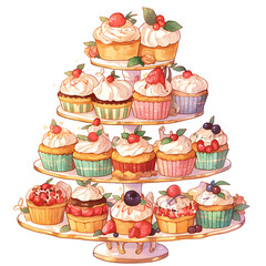 Illustration about bakery and bakery equipment, bread doodle cartoon.