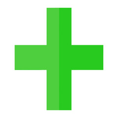 Obraz premium Green cross symbol healthcare emergency vector
