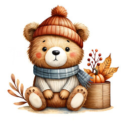 bear cub enjoying autumn vibes