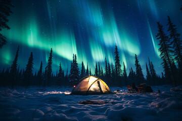 perfect blend of human exploration and Aurora, offering a camping experience that allows for stargazing and a deep connection with nature, all while comfortably witnessing Northern Lights from withten