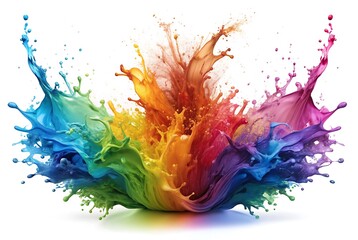 Rainbow abstract splash white background