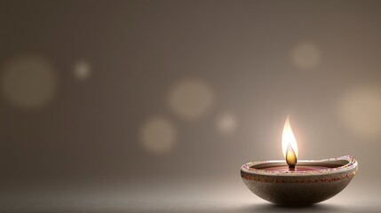 Festive Diwali Oil Lamp  Illuminated Background  Banner  Poster Design