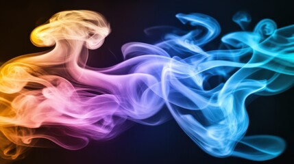 Obraz premium Colorful Swirling Smoke Patterns in Dark Background for Abstract Art