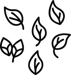 Fototapeta premium tree silhouette and Tropical leaves vector isolated on white background.