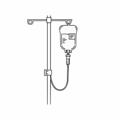 Medical IV drip setup in a clinical environment with focus on patient care