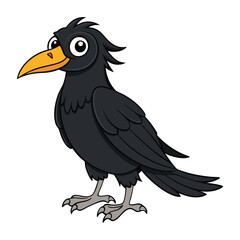 A detailed black raven perched gracefully on a branch, with sharp feathers and intense eyes. Ideal for coloring, capturing the elegance and mystery of this majestic bird.