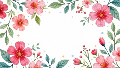 Delicate watercolor floral pattern, ideal for flyers, nature, artistic, botanical