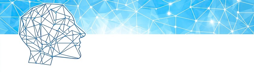 Abstract Human Head, Network Background, Technology Concept