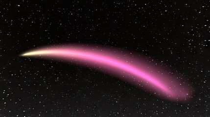 Glowing object streaks through star-filled space, leaving bright trail against dark backdrop