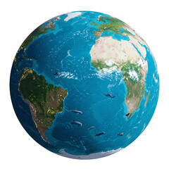 Planet Earth image taken from different angles, perfect for advertising, space theme or educational projects. High quality, realistic image, isolated on transparent background (PNG).