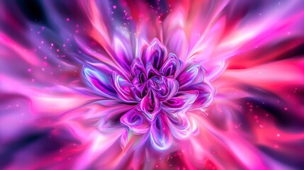 Hypnotic Purple Flower  Abstract Art  Vibrant Wallpaper Background
