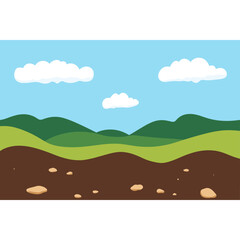Fototapeta premium Landscape clouds sky illustration vector