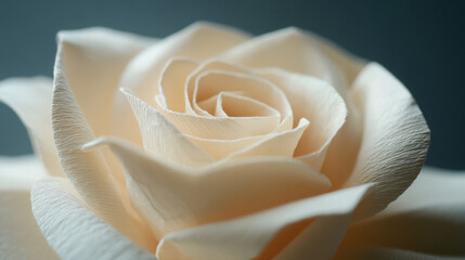 A close-up of a delicate origami rose, showcasing the intricate folds and lifelike appearance of the paper creation.