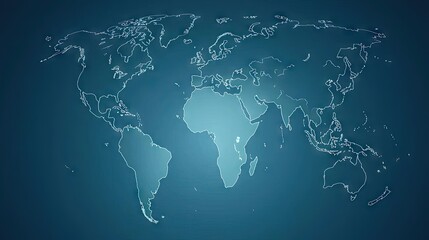 Naklejka premium World map outline, showing Africa highlighted. Possible use Educational presentation, background graphic