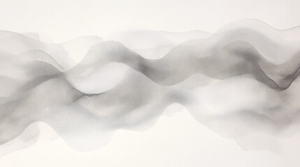 Obraz premium Abstract grayscale waves flowing on white background, design element
