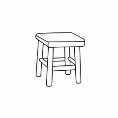 Fototapeta premium Simple wooden stool in a minimalist setting, emphasizing design